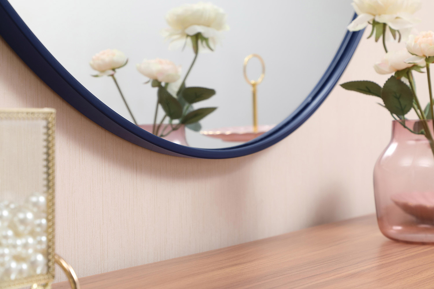 Elegant Wall Mirror - Blue, L 45" (MR4745BL)