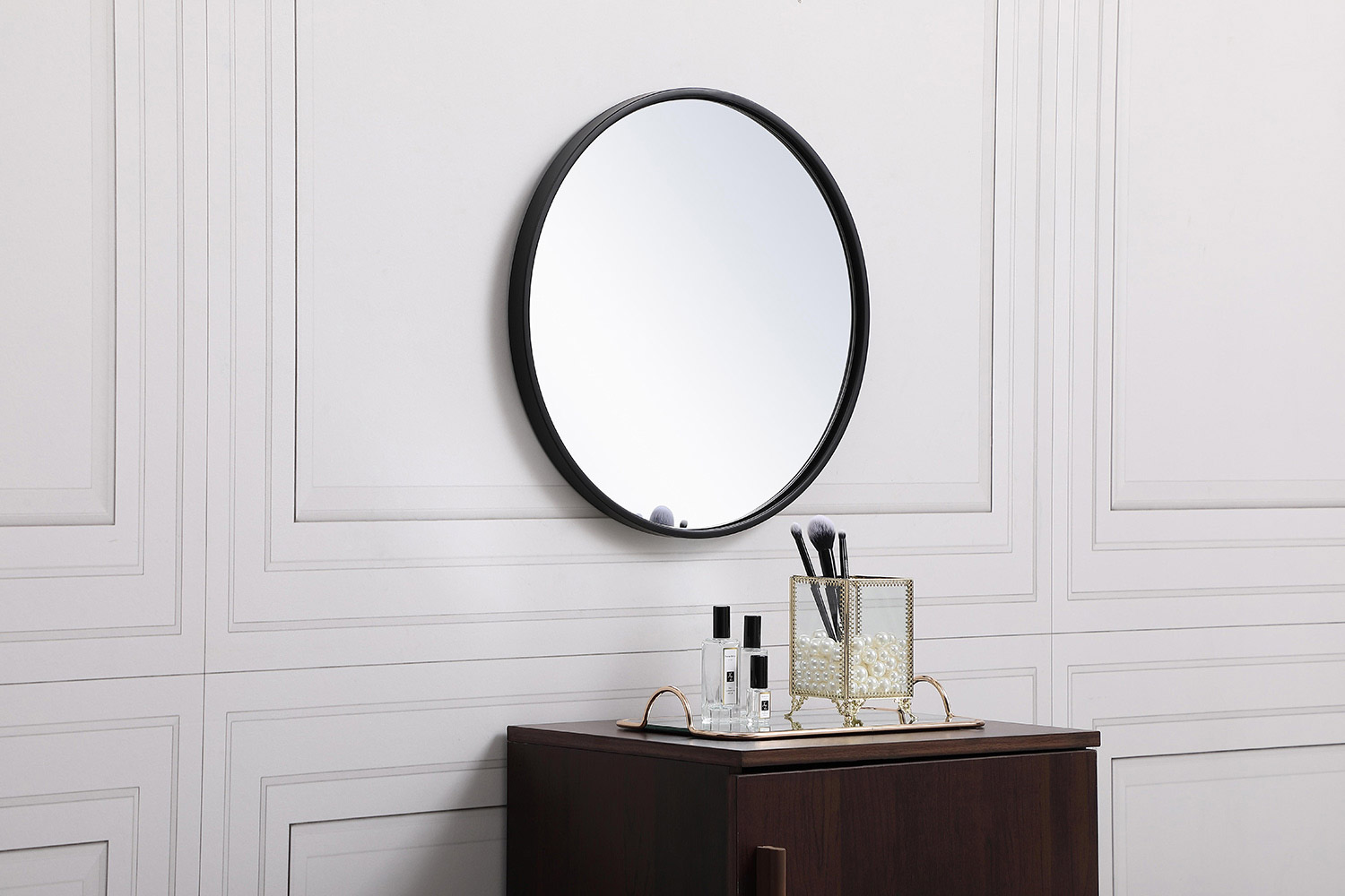 Elegant Wall Mirror - Black, L 18" (MR4818BK)