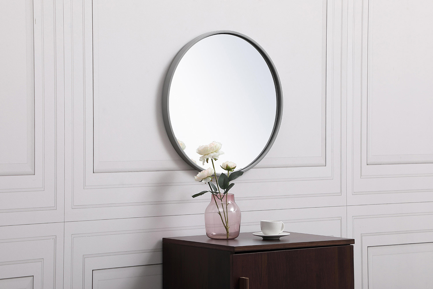 Elegant Wall Mirror - Gray, L 18" (MR4818GR)