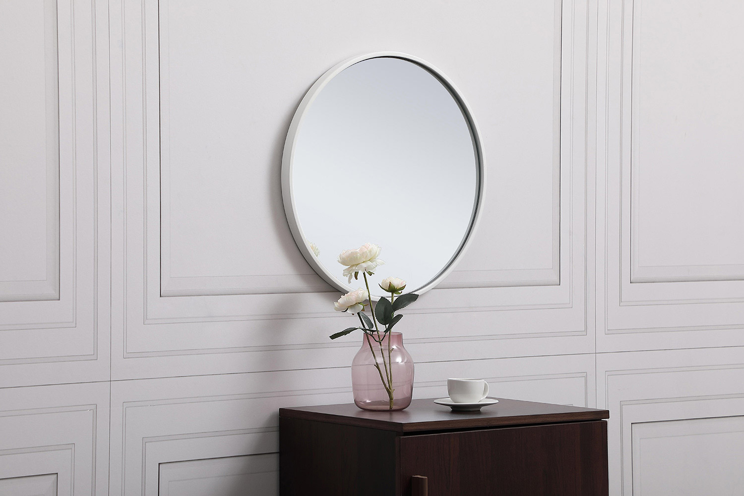 Elegant Wall Mirror - White, L 18" (MR4818WH)