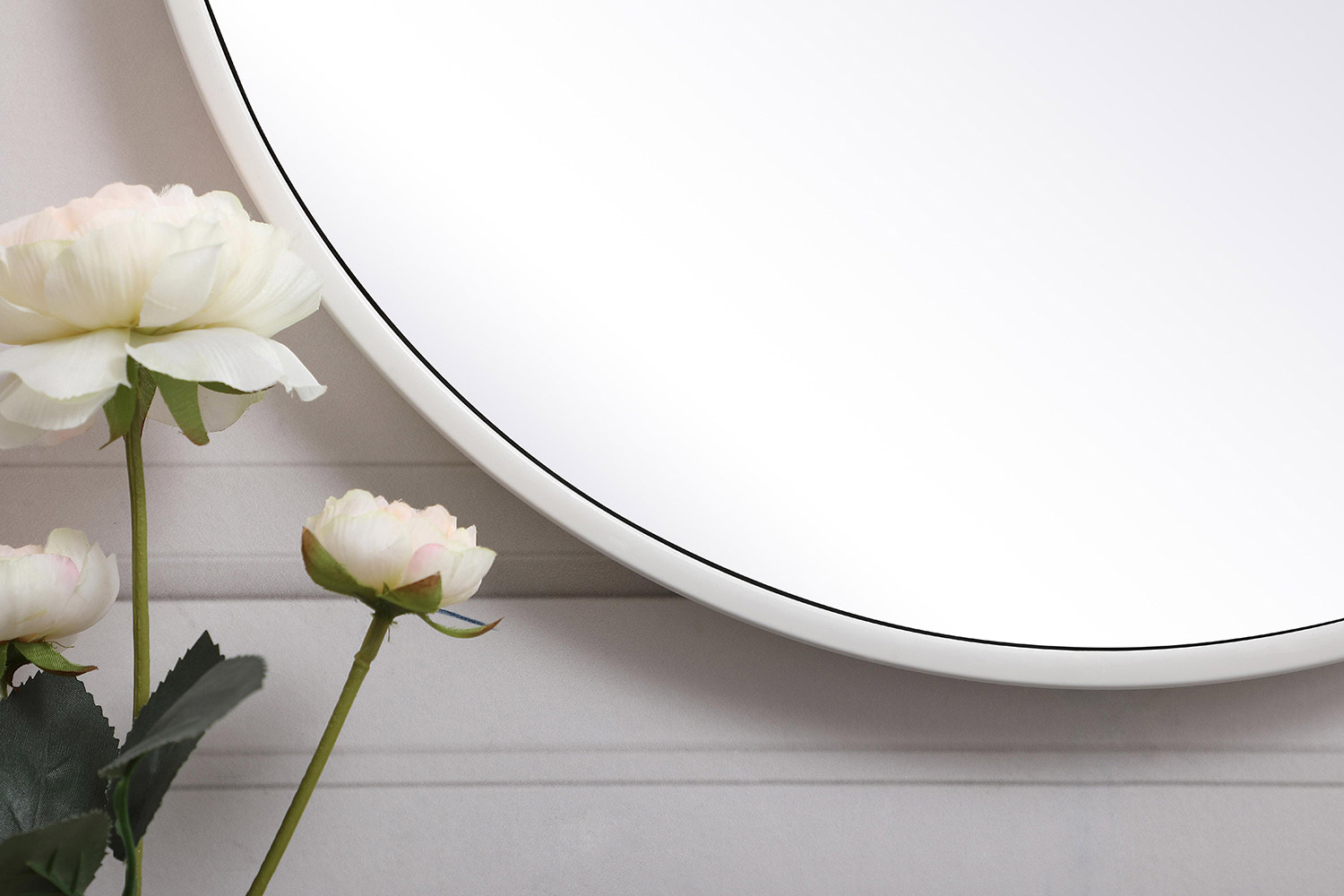 Elegant Wall Mirror - White, L 18" (MR4818WH)