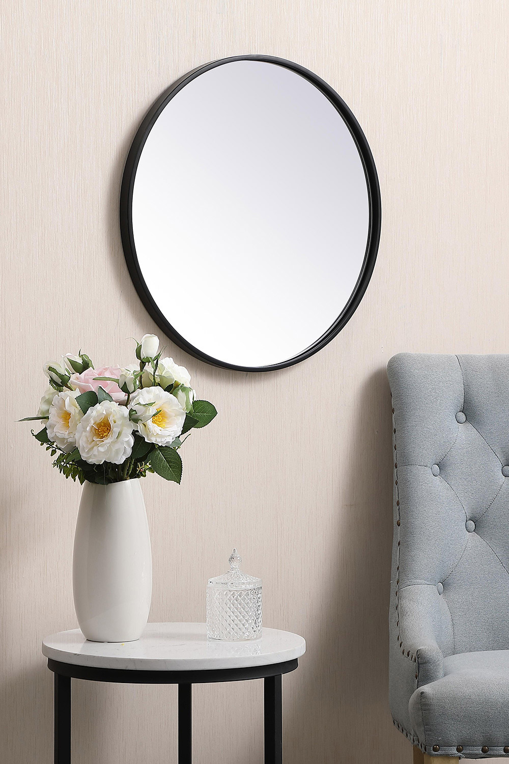 Elegant Wall Mirror - Black, L 21" (MR4821BK)