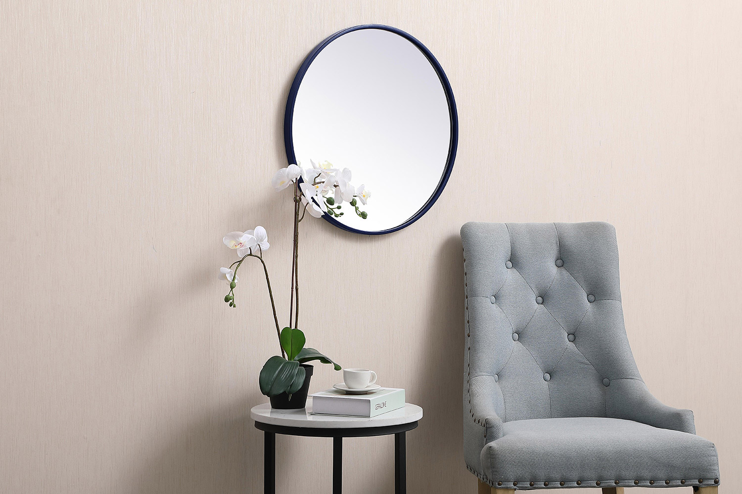 Elegant Wall Mirror - Blue, L 21" (MR4821BL)