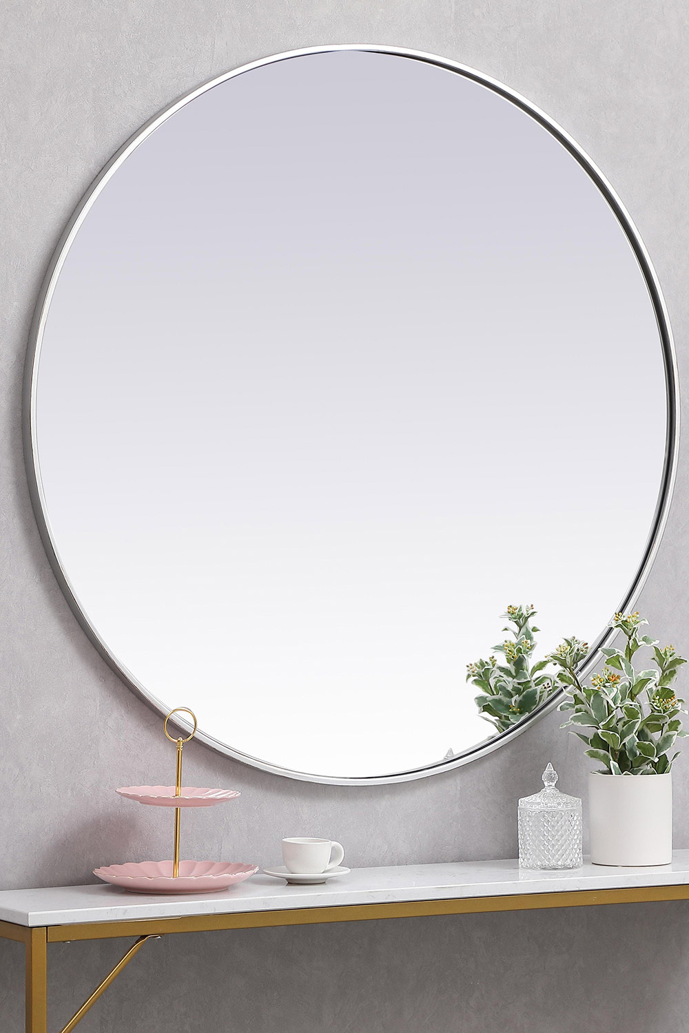 Elegant Wall Mirror - Silver, L 39" (MR4839S)