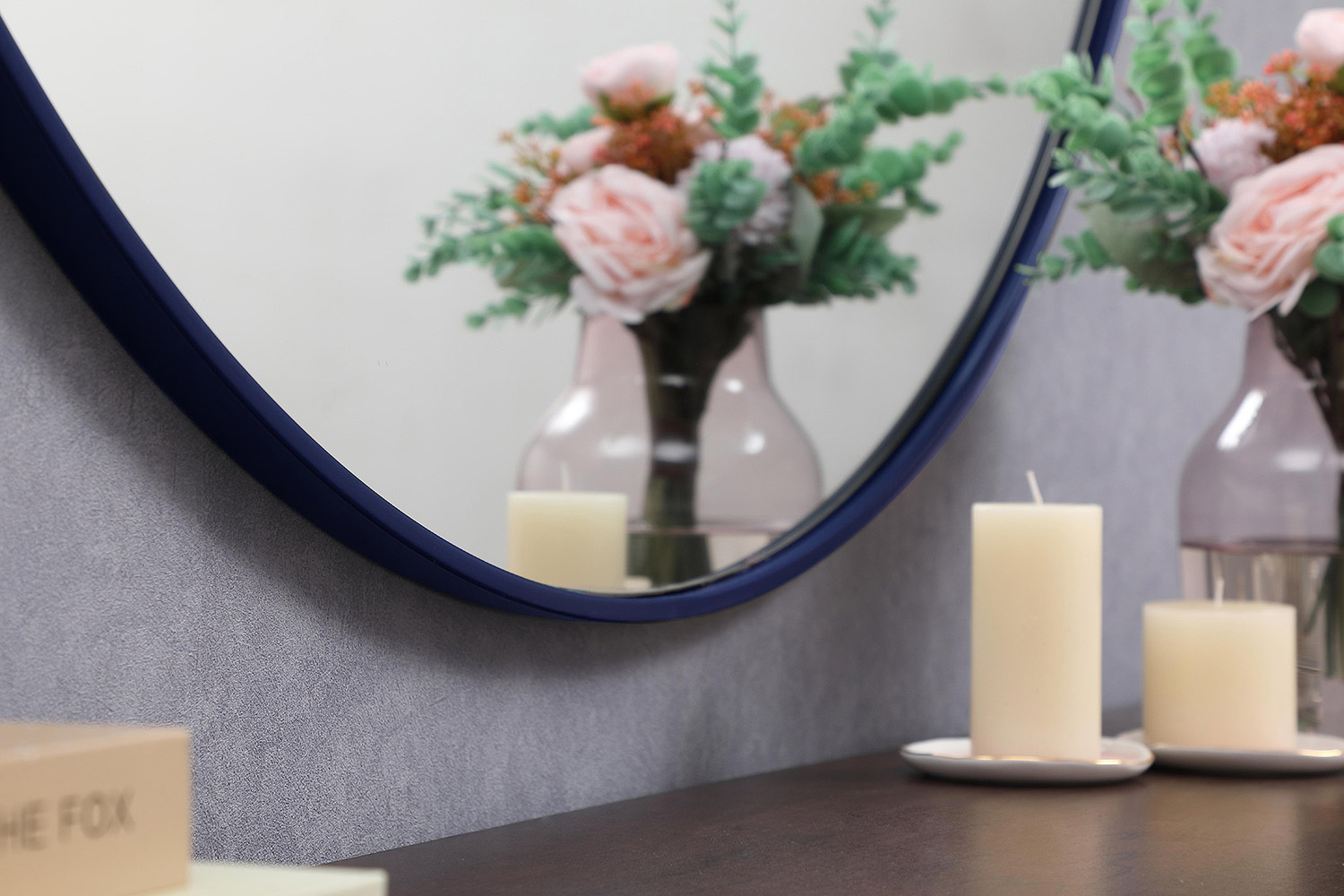 Elegant Wall Mirror - Blue, L 45" (MR4845BL)