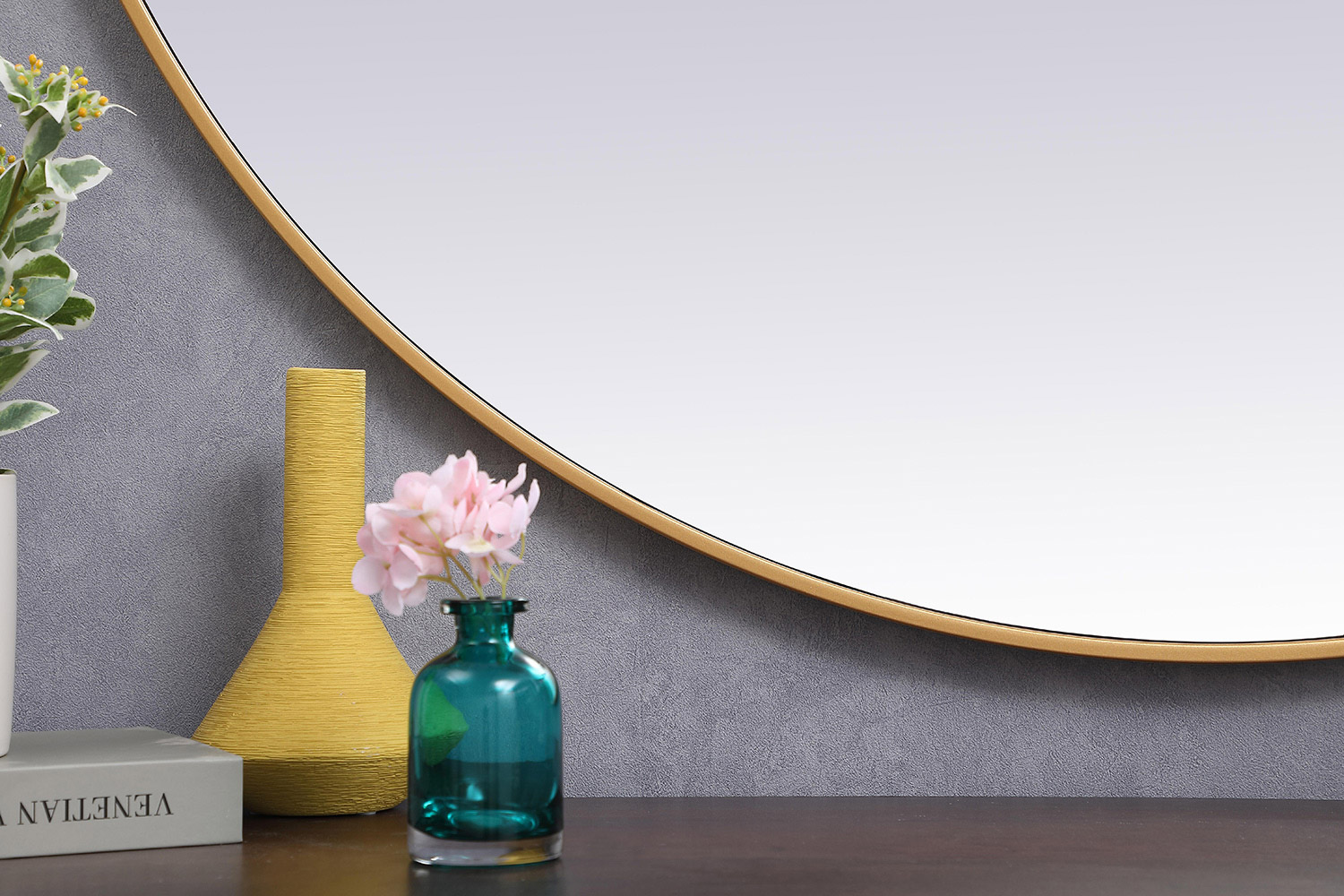 Elegant Wall Mirror - Brass, L 45" (MR4845BR)