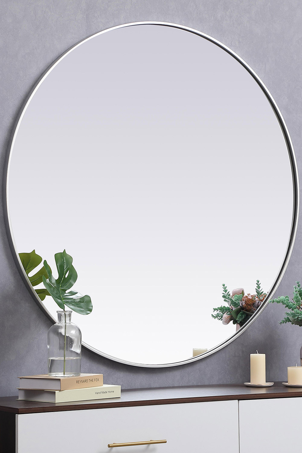 Elegant Wall Mirror - Silver, L 45" (MR4845S)