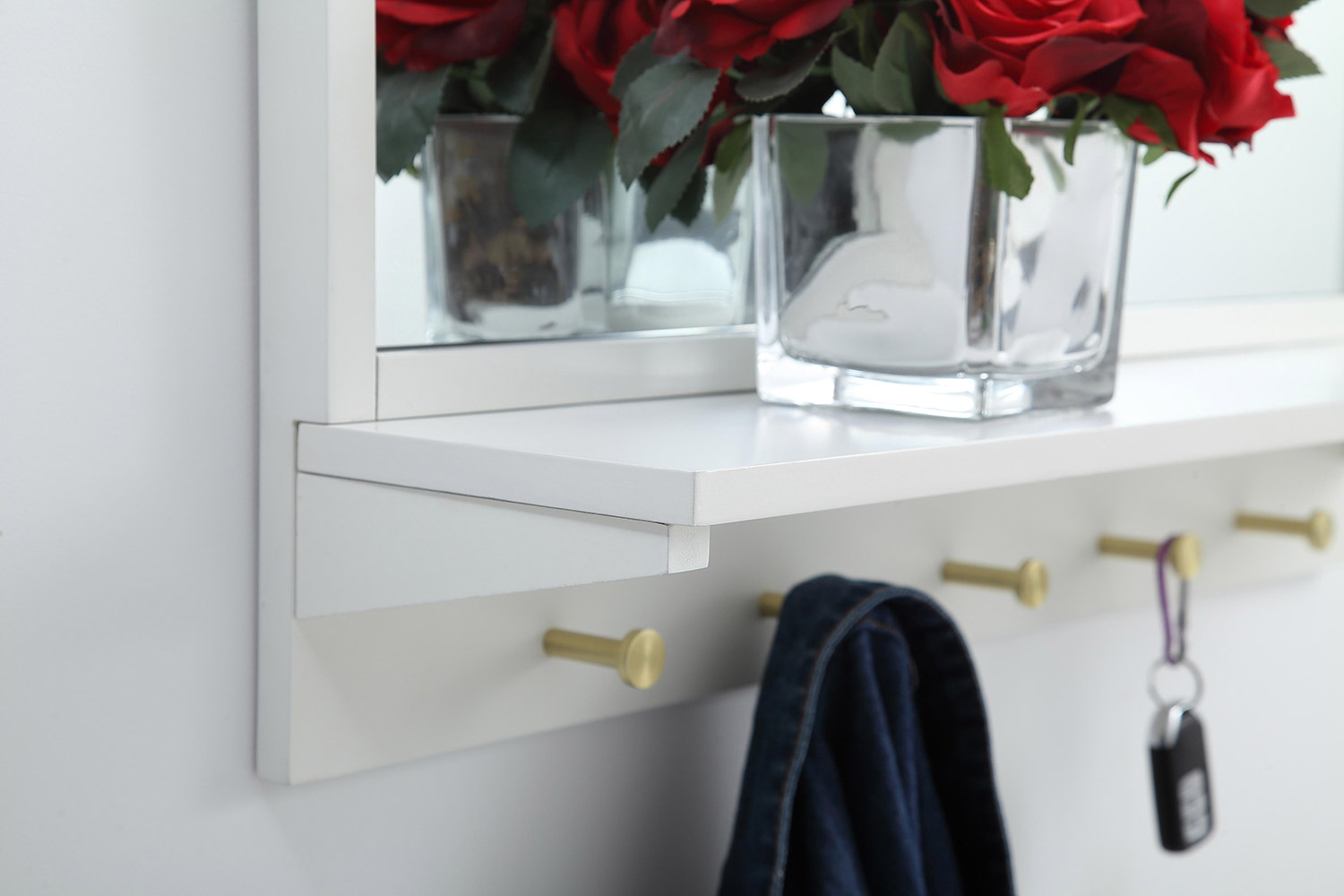 Elegant Wall Mirror - White, L 28" (MR502821WH)