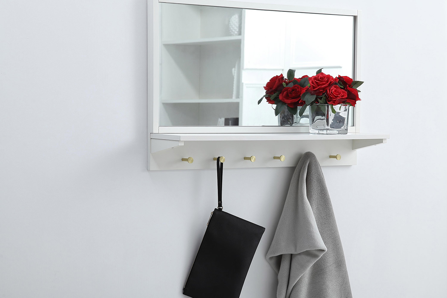 Elegant Wall Mirror - White, L 34" (MR503421WH)