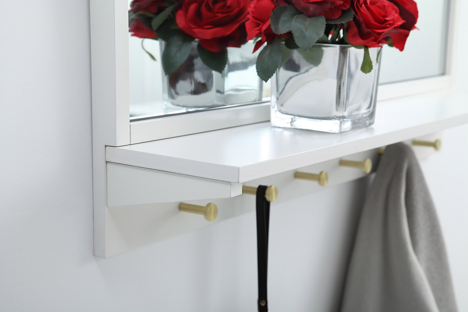 Elegant Wall Mirror - White, L 34" (MR503421WH)