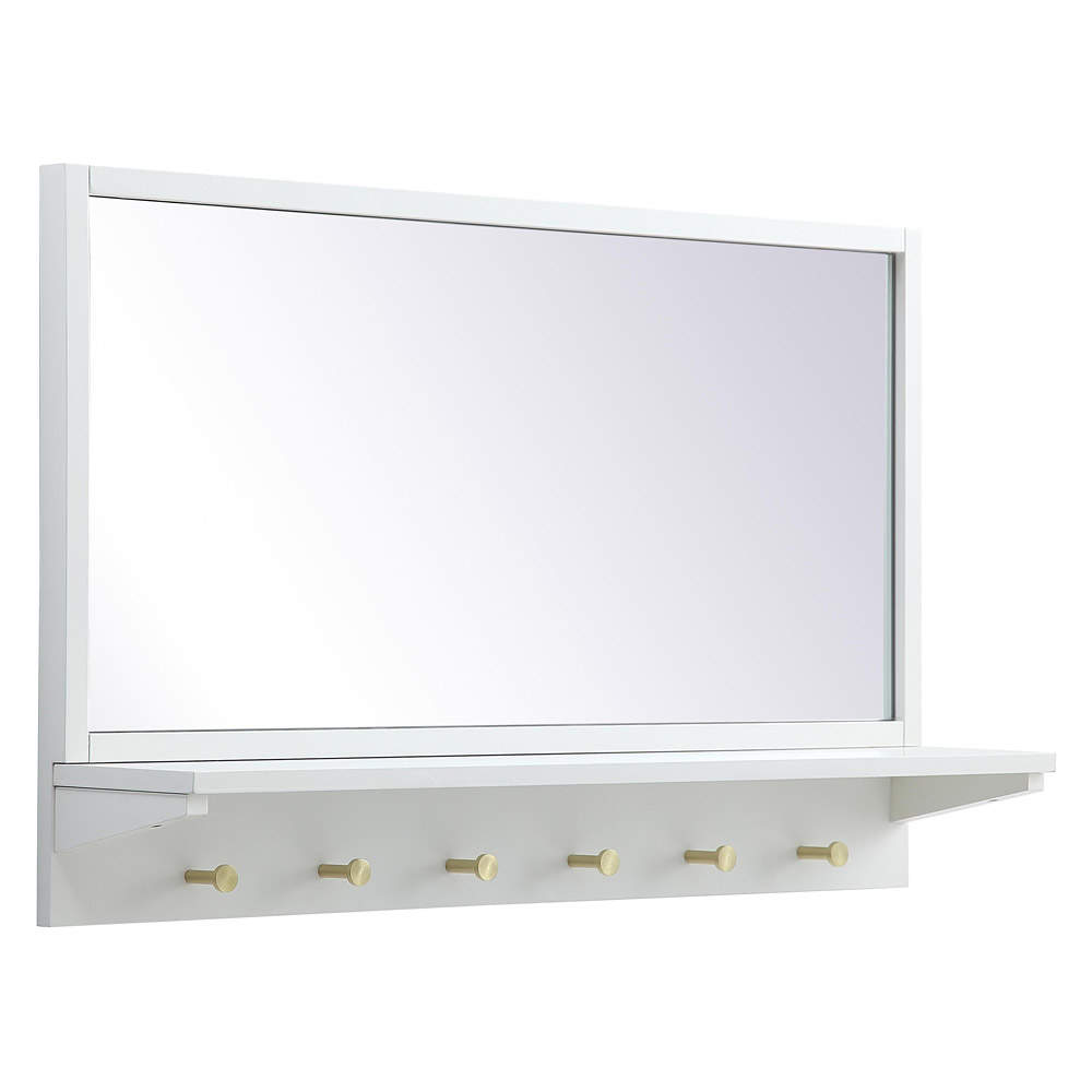 Elegant Wall Mirror - White, L 34" (MR503421WH)