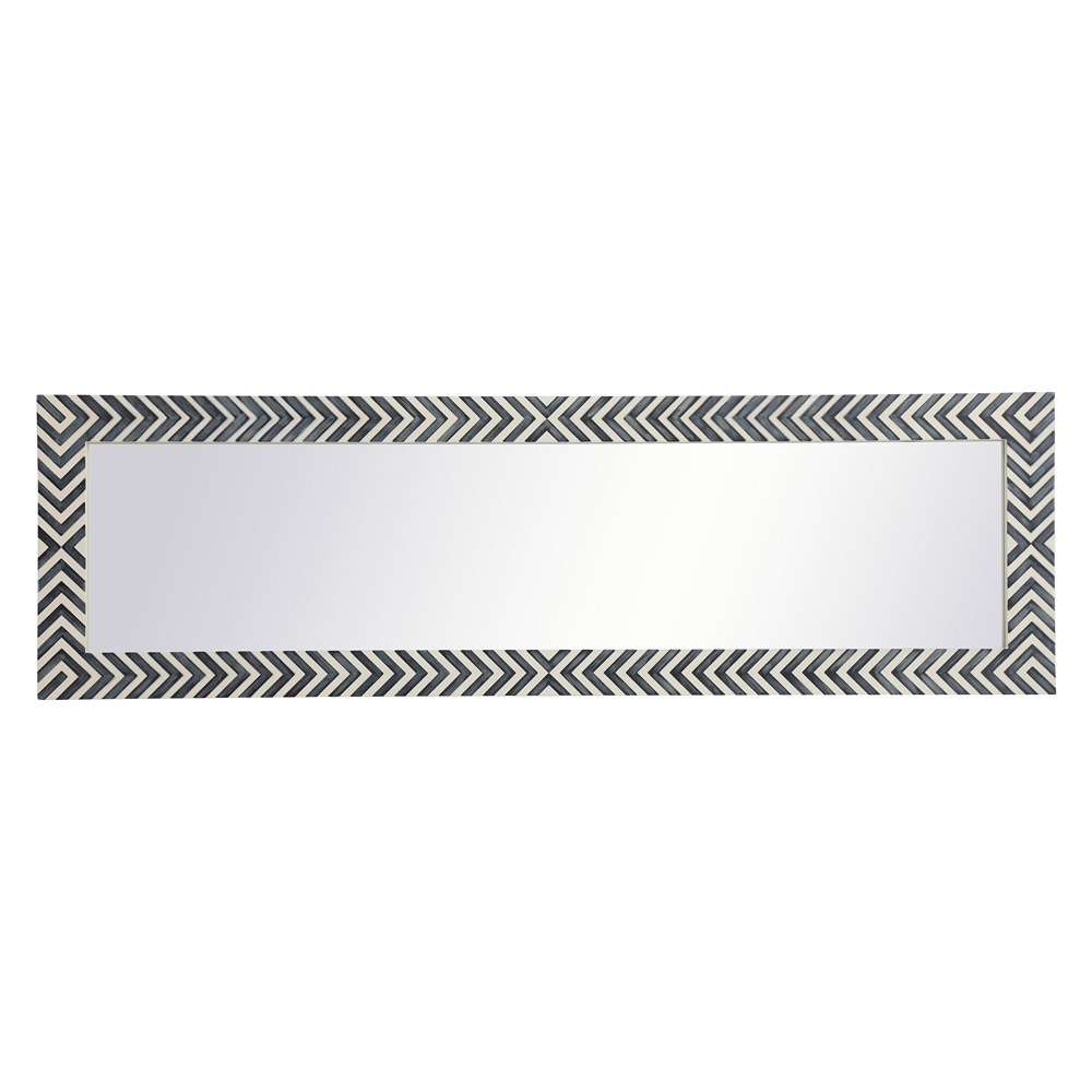 Elegant Wall Mirror - Black/White, D 18", H 60" (MR51860)