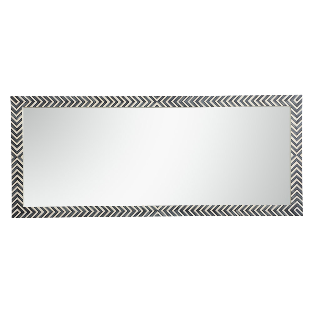 Elegant Wall Mirror - Black/White, D 30", H 72" (MR53072)