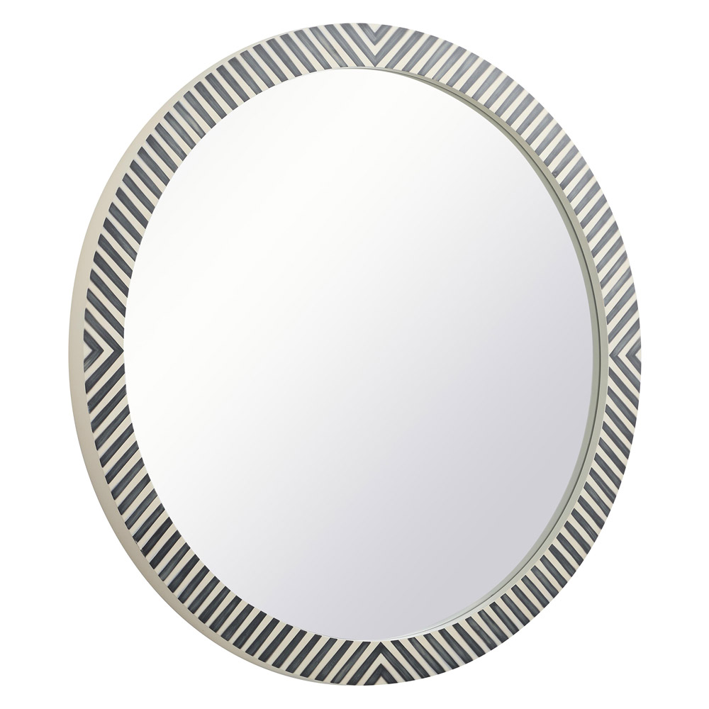 Elegant Wall Mirror - Black/White, D 42", H 42" (MR54242)