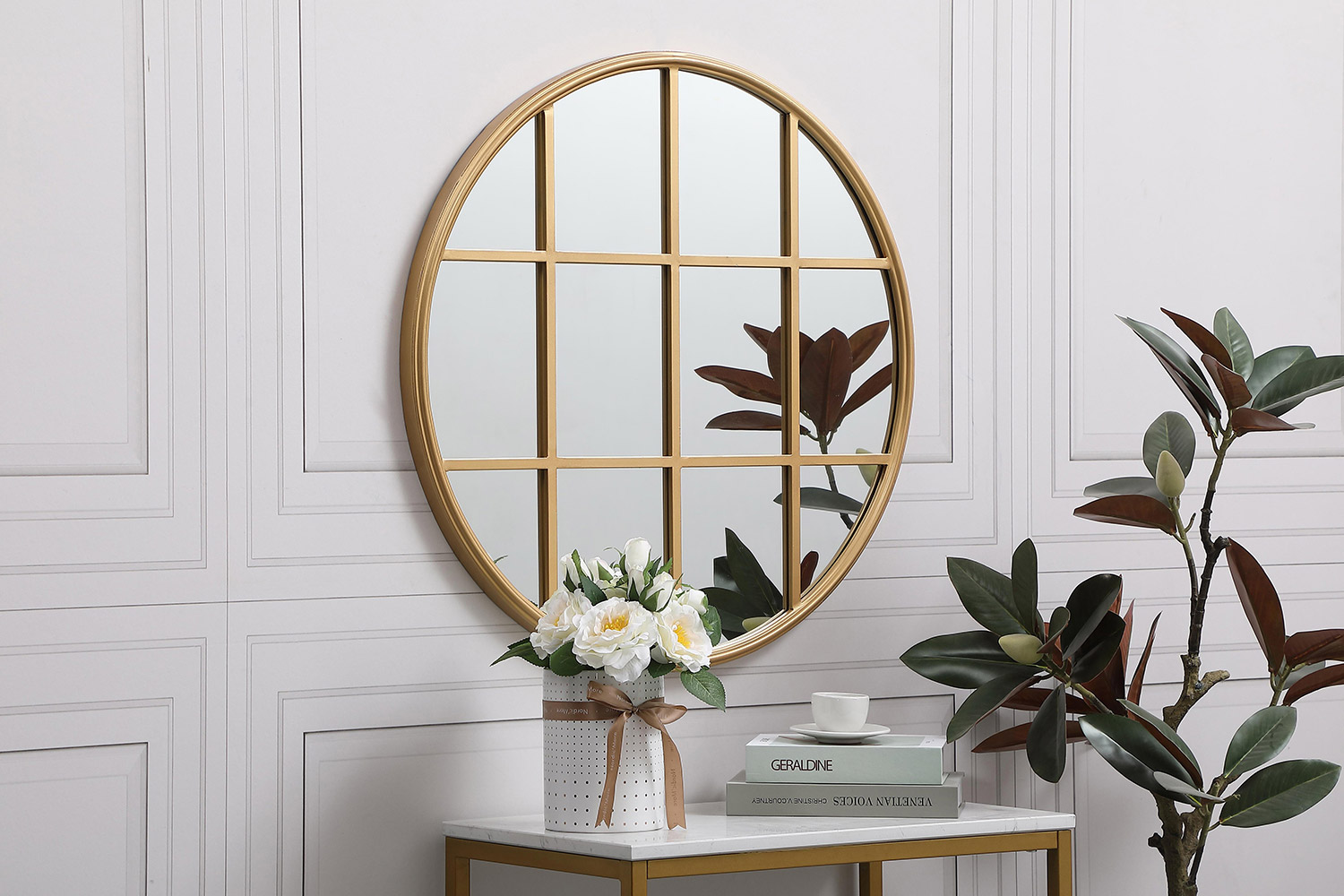 Elegant Wall Mirror - Brass, L 28" (MR632828BR)