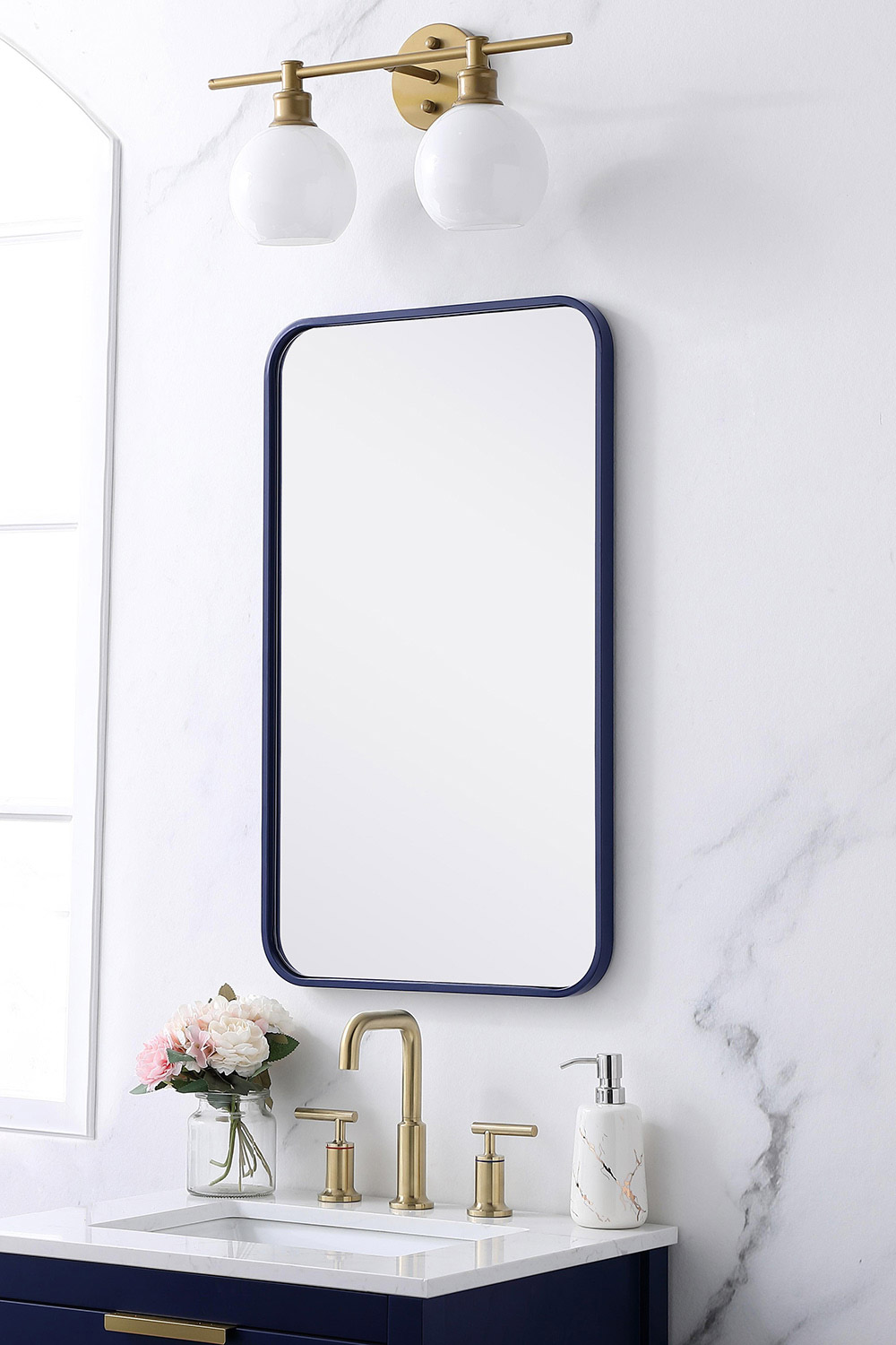 Elegant Wall Mirror - Blue, L 30" (MR801830BL)