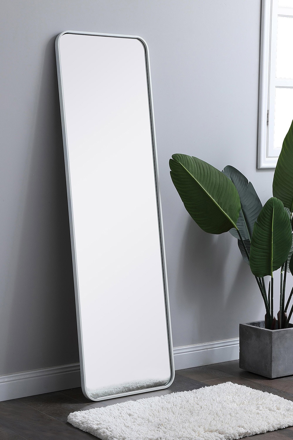 Elegant Wall Mirror - White, L 60" (MR801860WH)