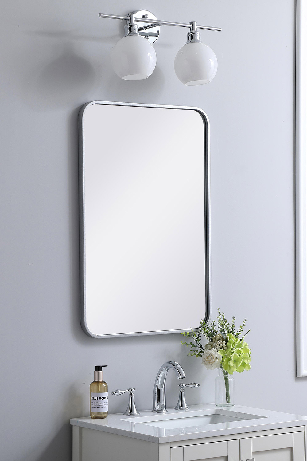 Elegant Wall Mirror - Silver, L 30" (MR802030S)