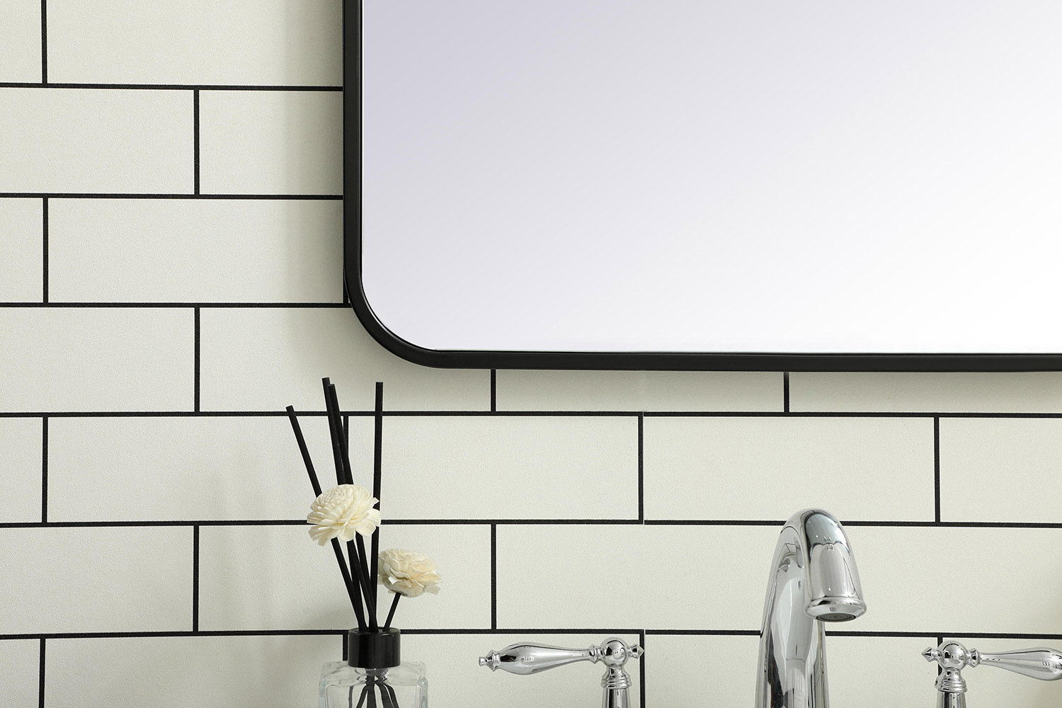 Elegant Wall Mirror - Black, L 36" (MR802036BK)