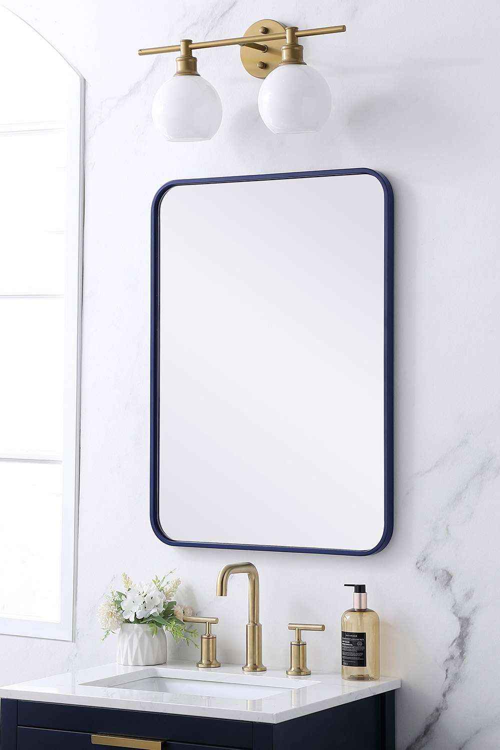 Elegant Wall Mirror - Blue, L 30" (MR802230BL)