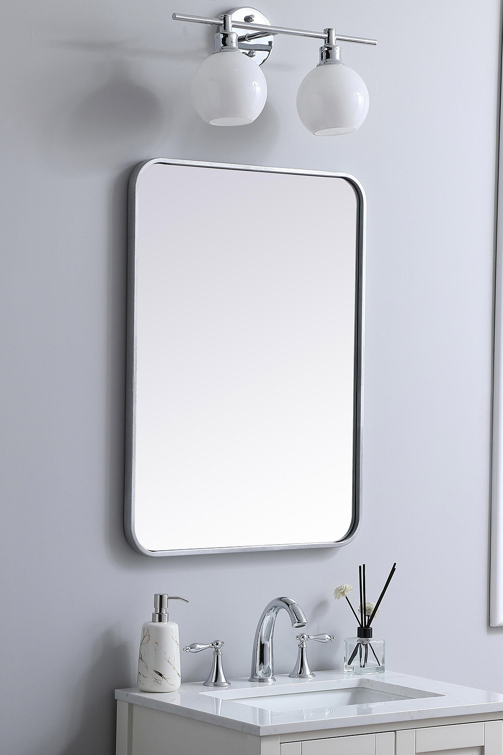 Elegant Wall Mirror - Silver, L 30" (MR802230S)