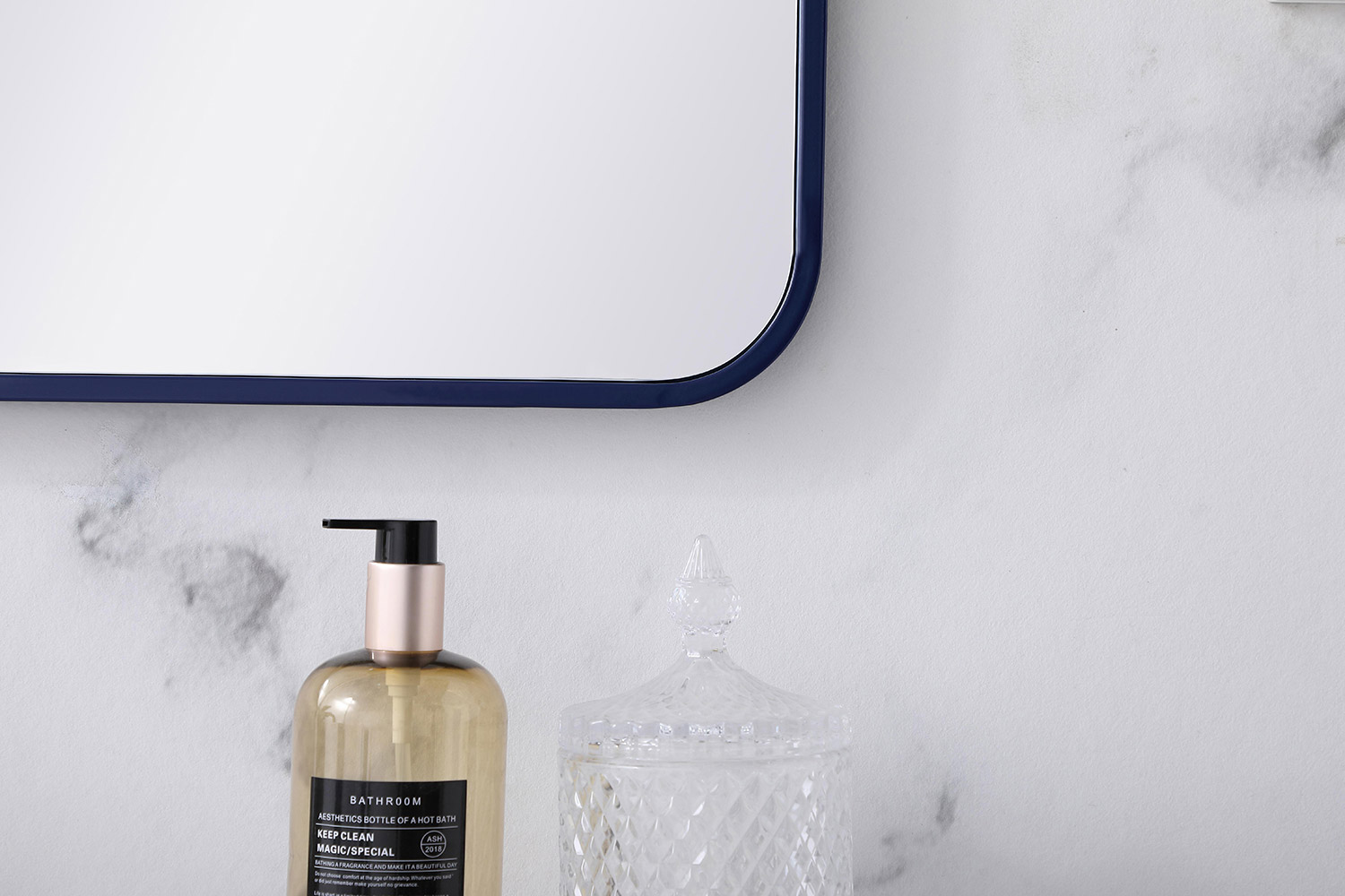 Elegant Wall Mirror - Blue, L 36" (MR802236BL)