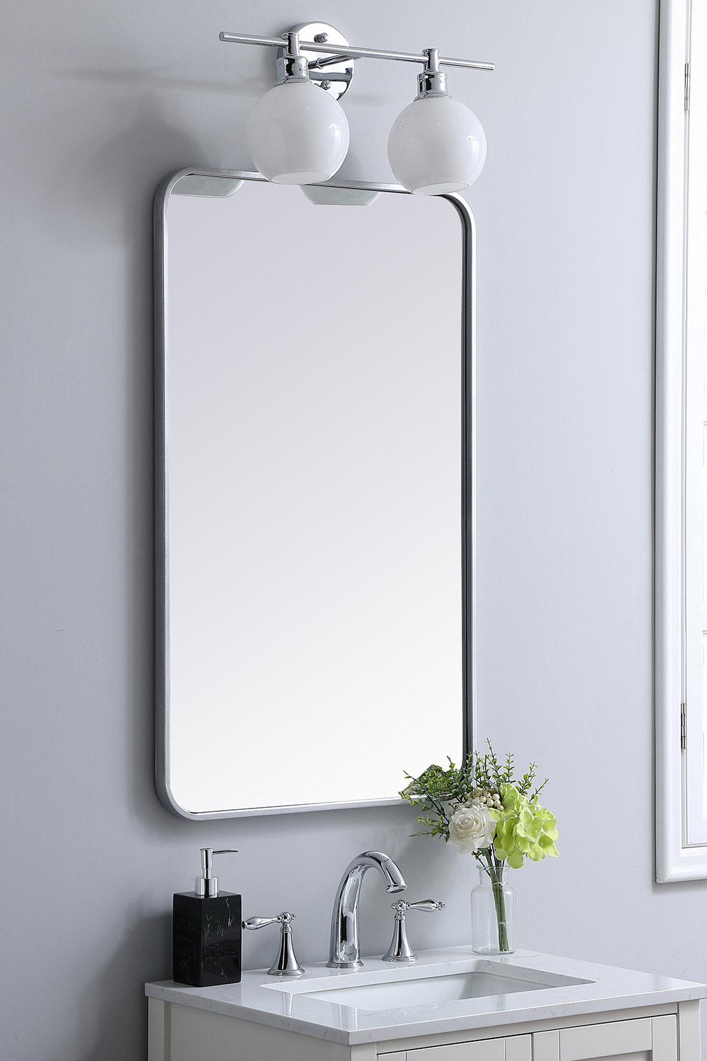 Elegant Wall Mirror - Silver, L 36" (MR802236S)