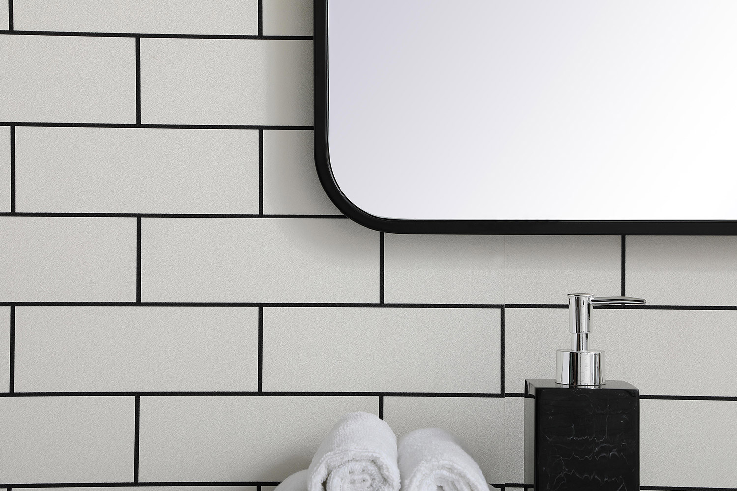 Elegant Wall Mirror - Black, L 40" (MR802240BK)