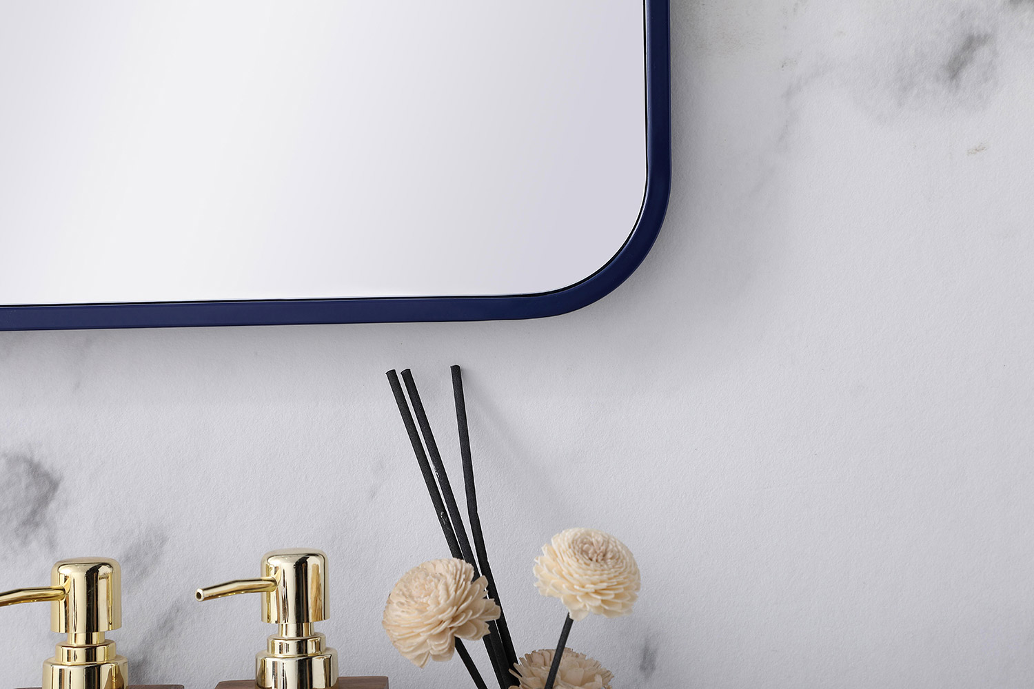 Elegant Wall Mirror - Blue, L 40" (MR802240BL)