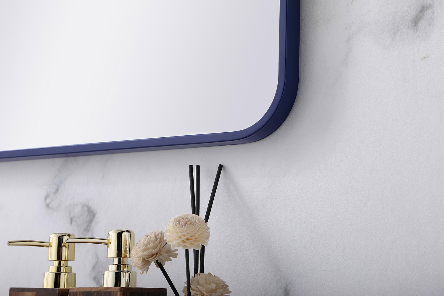 Elegant Wall Mirror - Blue, L 40" (MR802240BL)