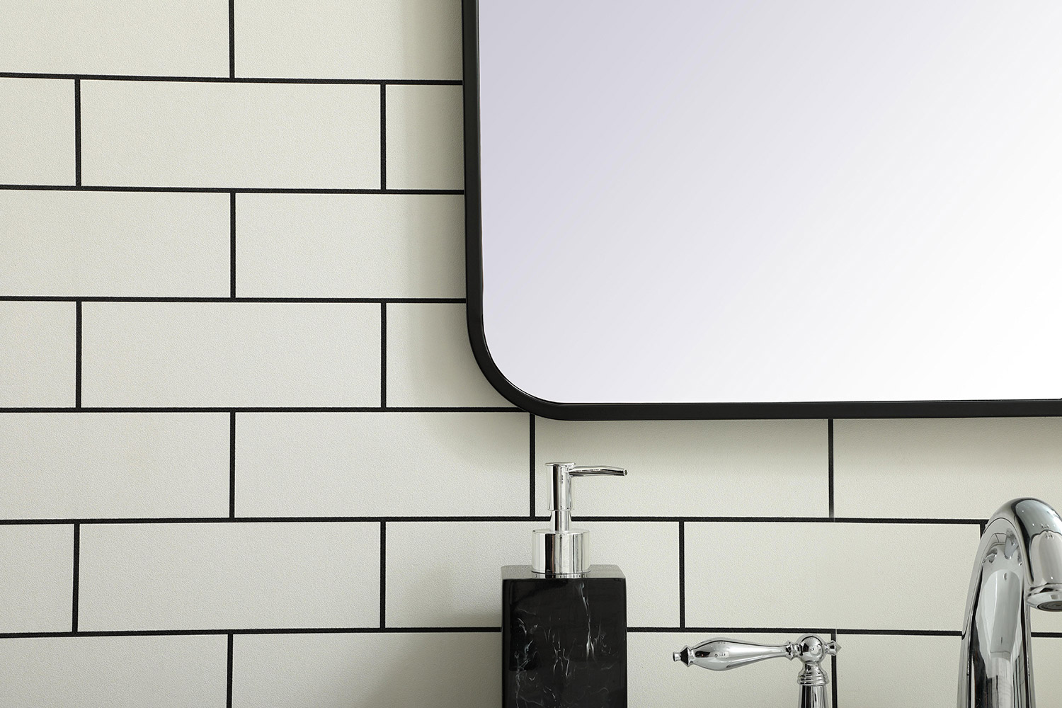 Elegant Wall Mirror - Black, L 32" (MR802432BK)