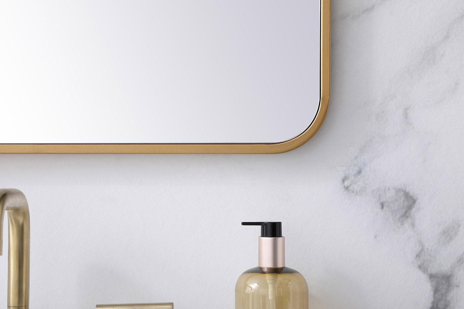 Elegant Wall Mirror - Brass, L 32" (MR802432BR)