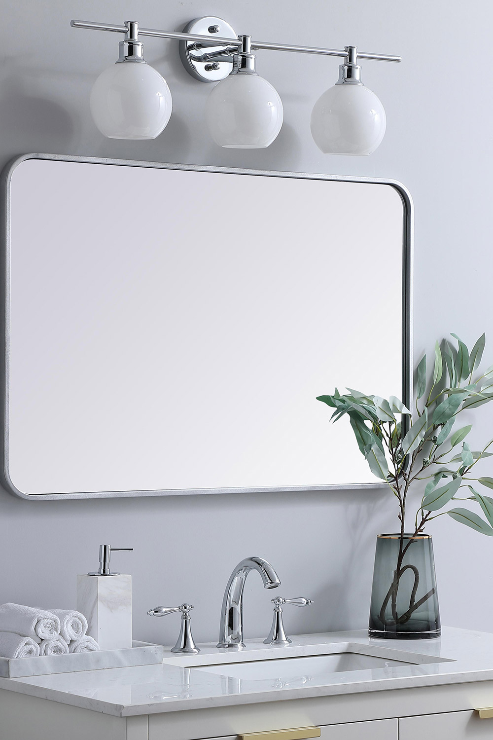 Elegant Wall Mirror - Silver, L 36" (MR802436S)