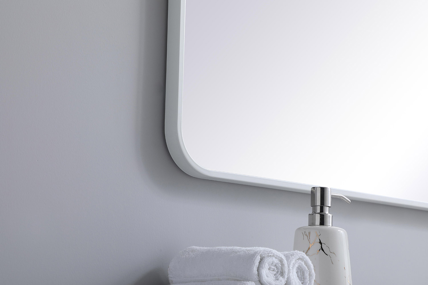 Elegant Wall Mirror - White, L 36" (MR802436WH)