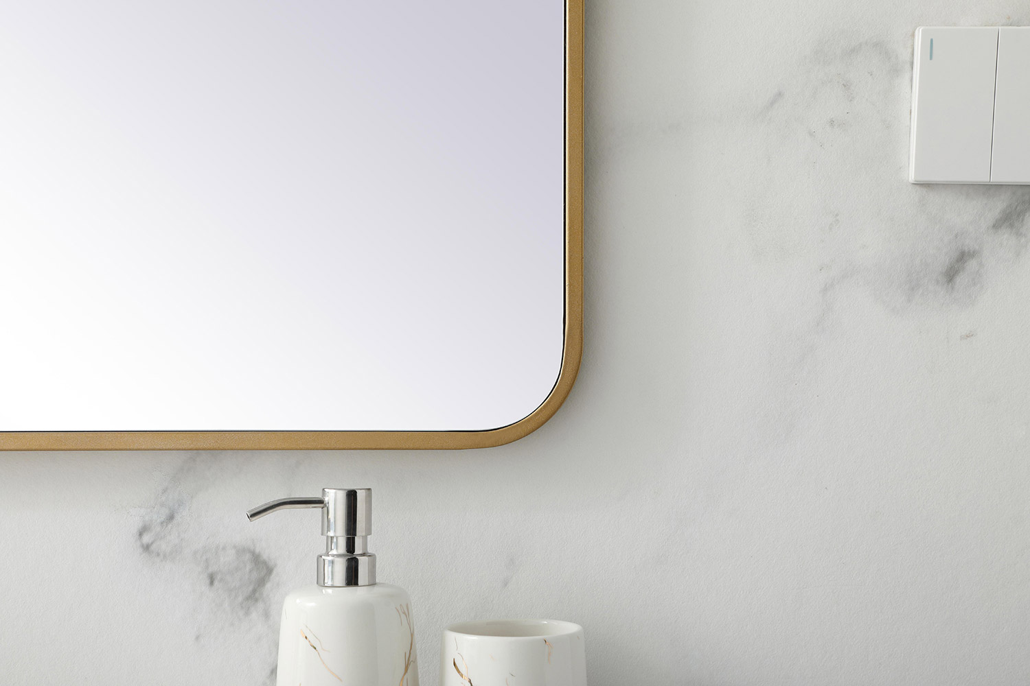 Elegant Wall Mirror - Brass, L 36" (MR802736BR)