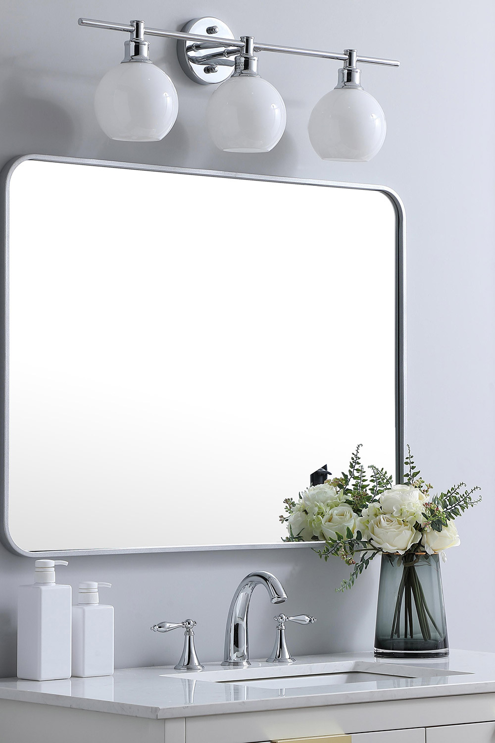 Elegant Wall Mirror - Silver, L 36" (MR802736S)