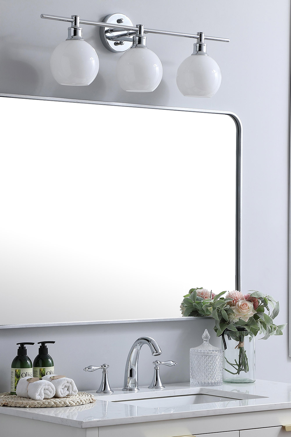 Elegant Wall Mirror - Silver, L 40" (MR802740S)