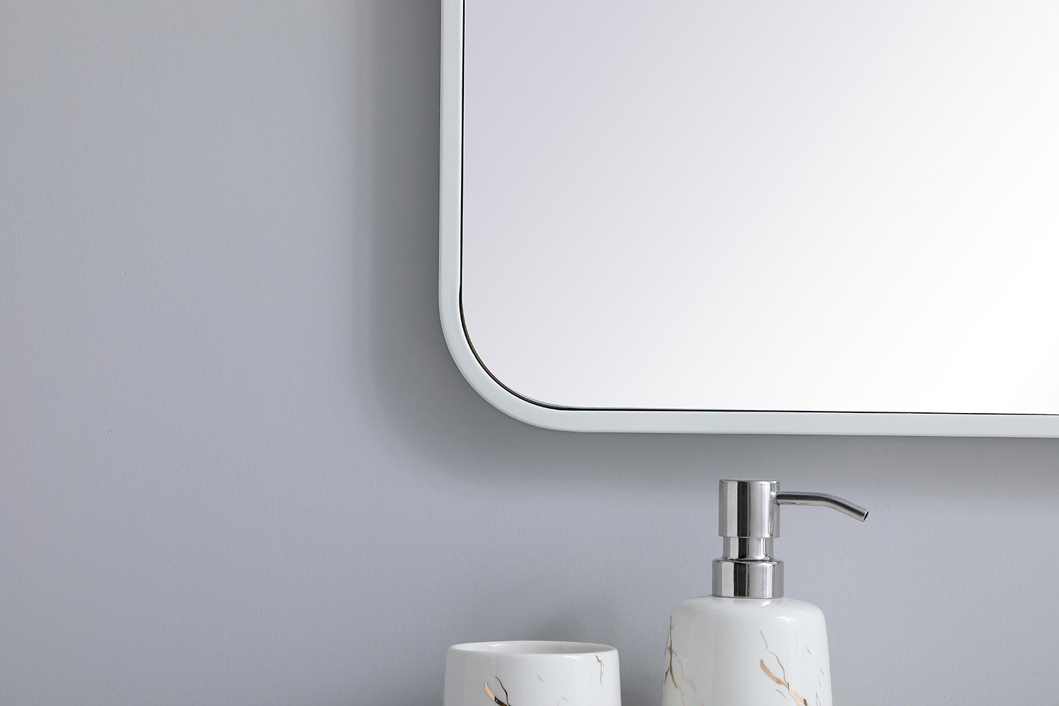 Elegant Wall Mirror - White, L 40" (MR802740WH)