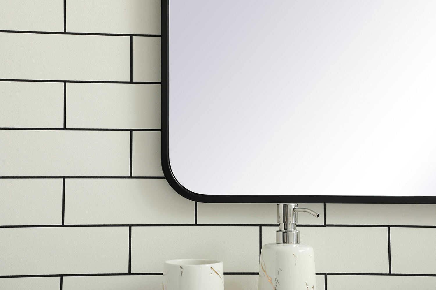 Elegant Wall Mirror - Black, L 42" (MR802842BK)