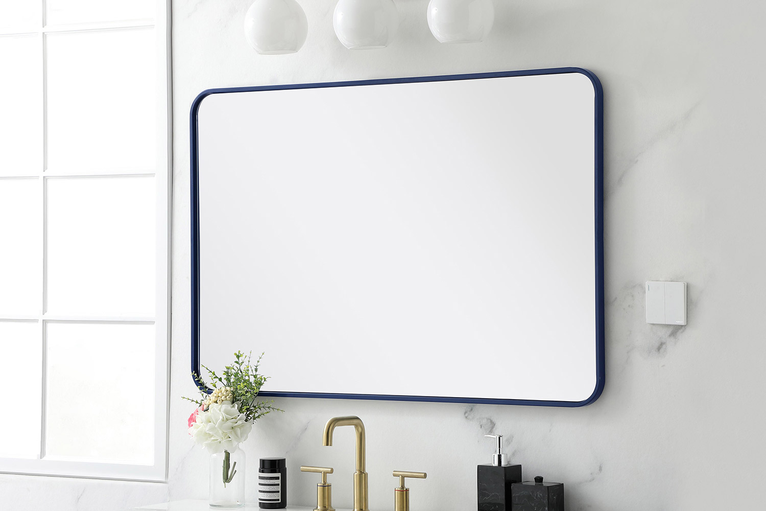 Elegant Wall Mirror - Blue, L 42" (MR802842BL)