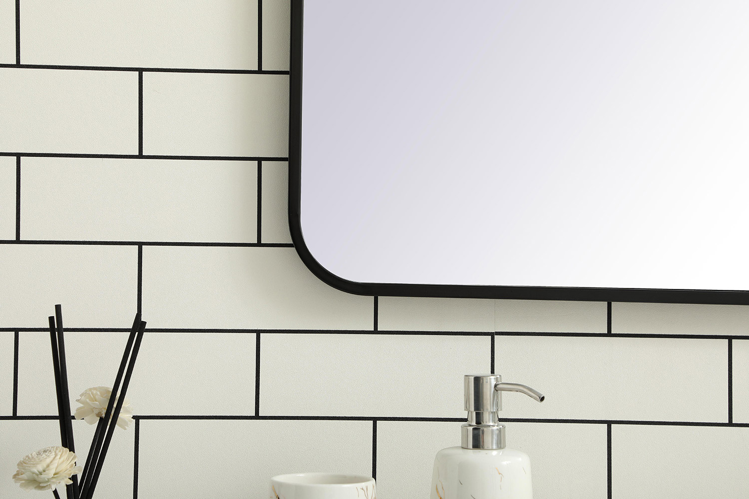 Elegant Wall Mirror - Black, L 36" (MR803636BK)