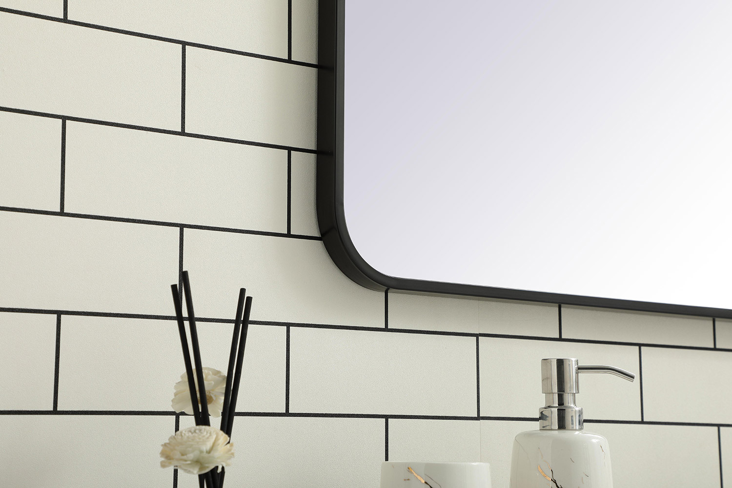 Elegant Wall Mirror - Black, L 36" (MR803636BK)