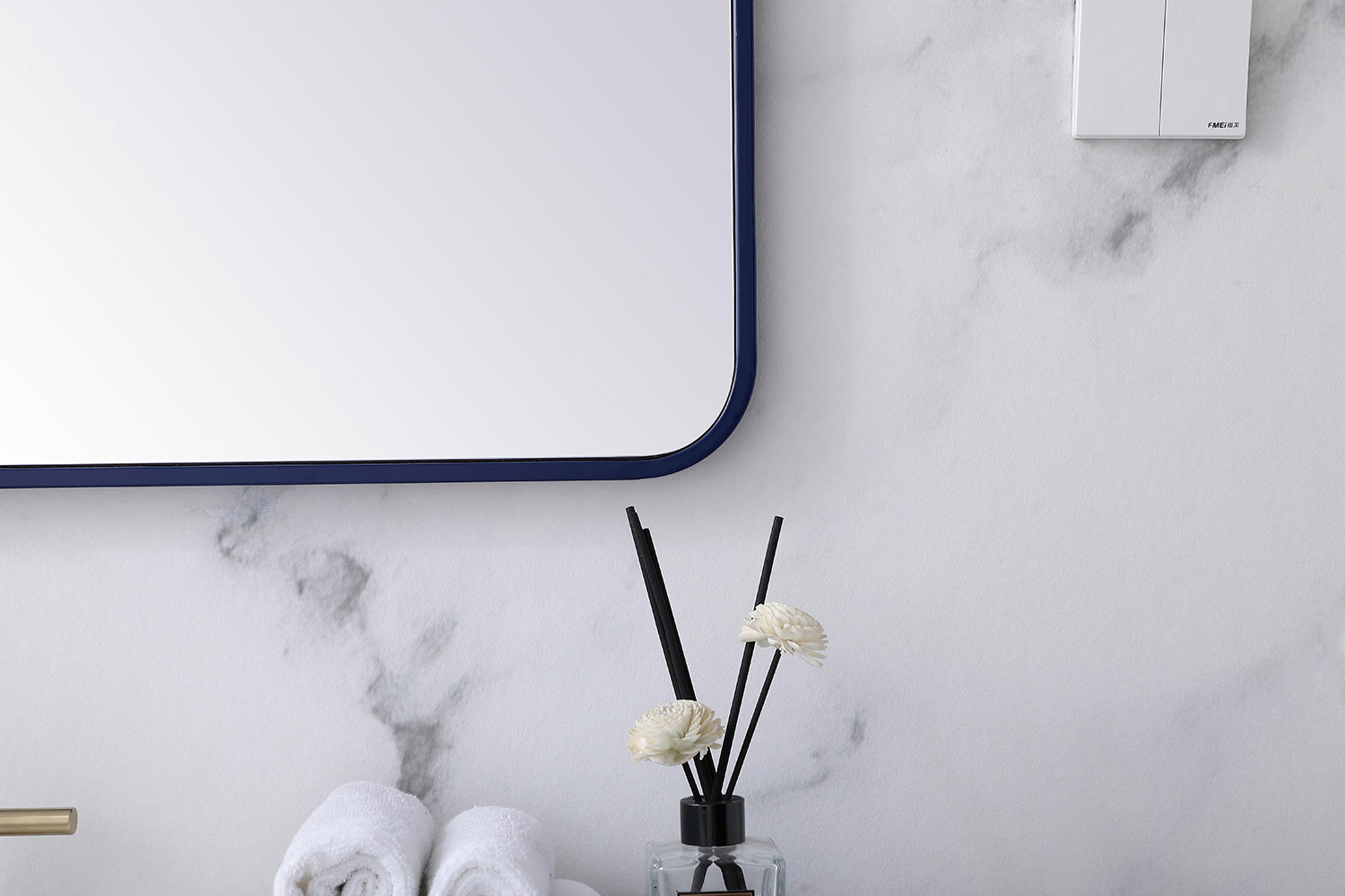 Elegant Wall Mirror - Blue, L 36" (MR803636BL)