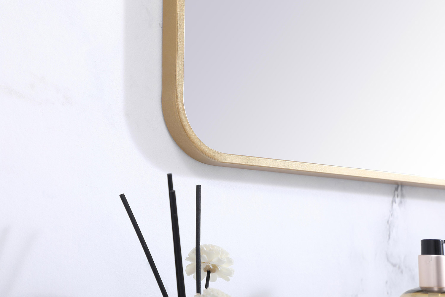 Elegant Wall Mirror - Brass, L 36" (MR803636BR)