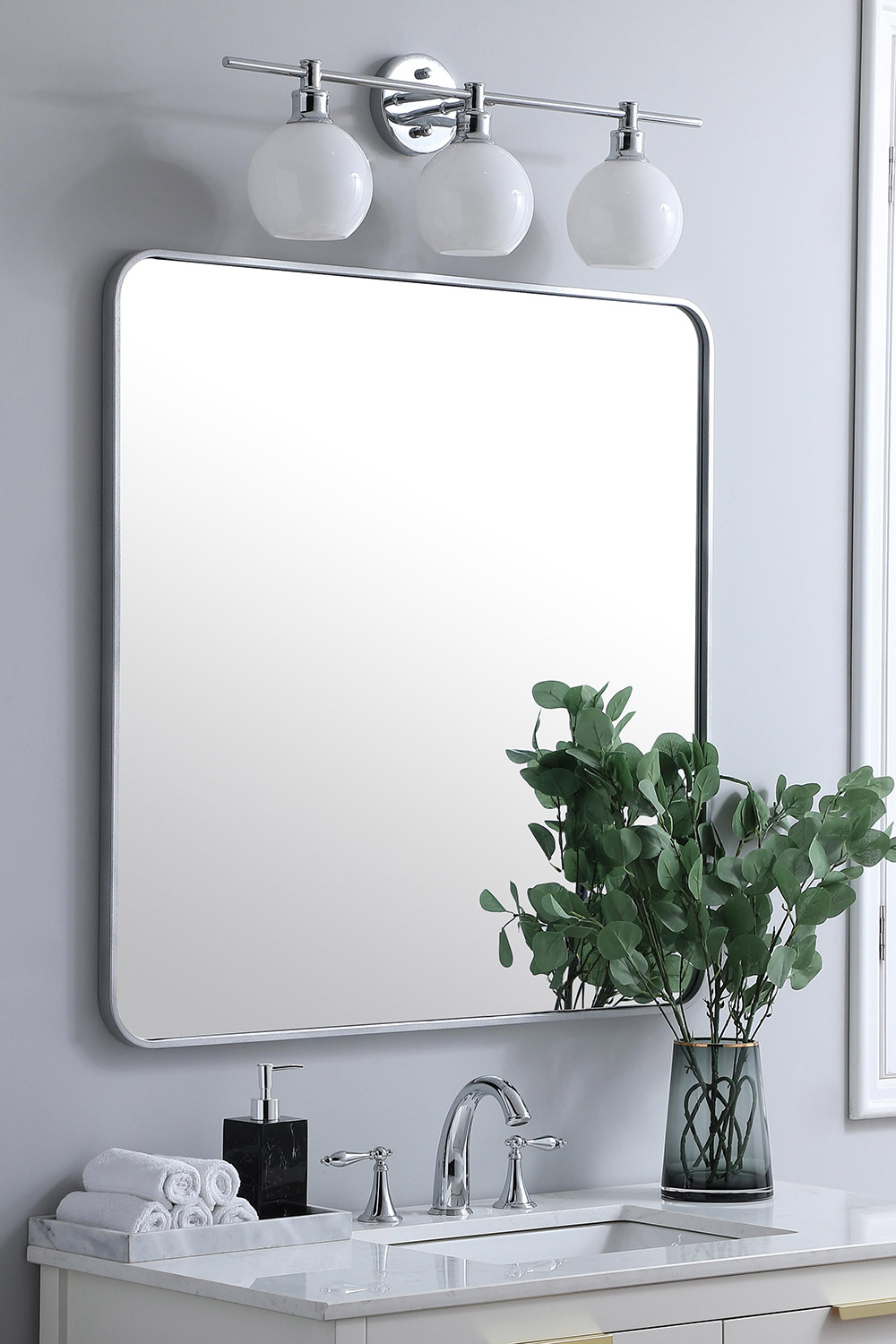 Elegant Wall Mirror - Silver, L 36" (MR803636S)