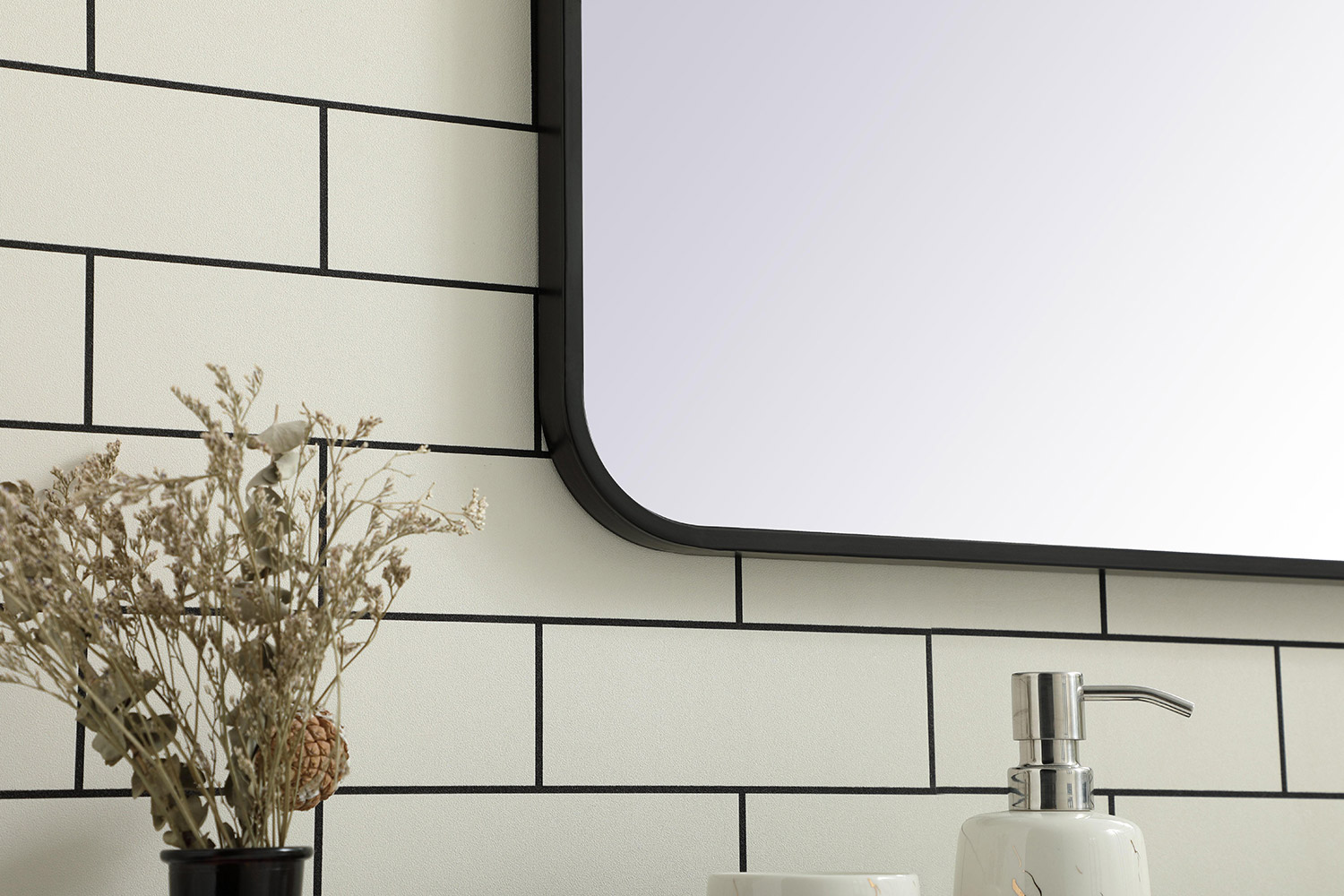 Elegant Wall Mirror - Black, L 40" (MR803640BK)