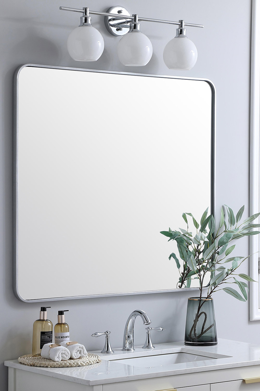 Elegant Wall Mirror - Silver, L 40" (MR803640S)