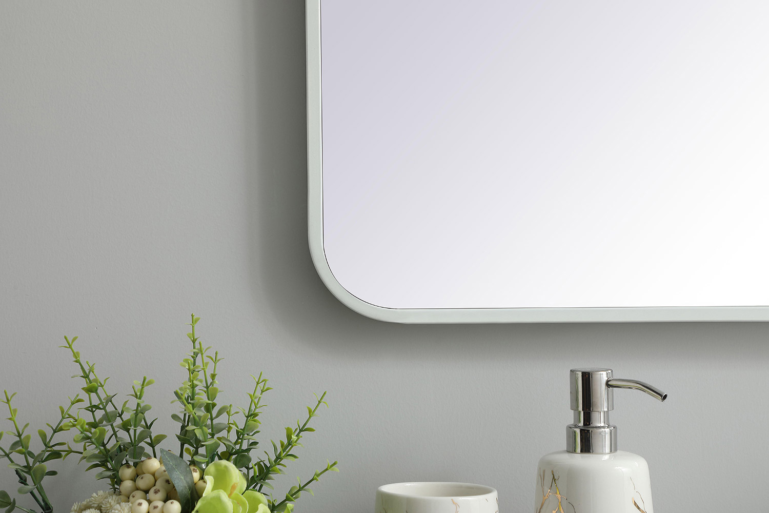 Elegant Wall Mirror - White, L 40" (MR803640WH)