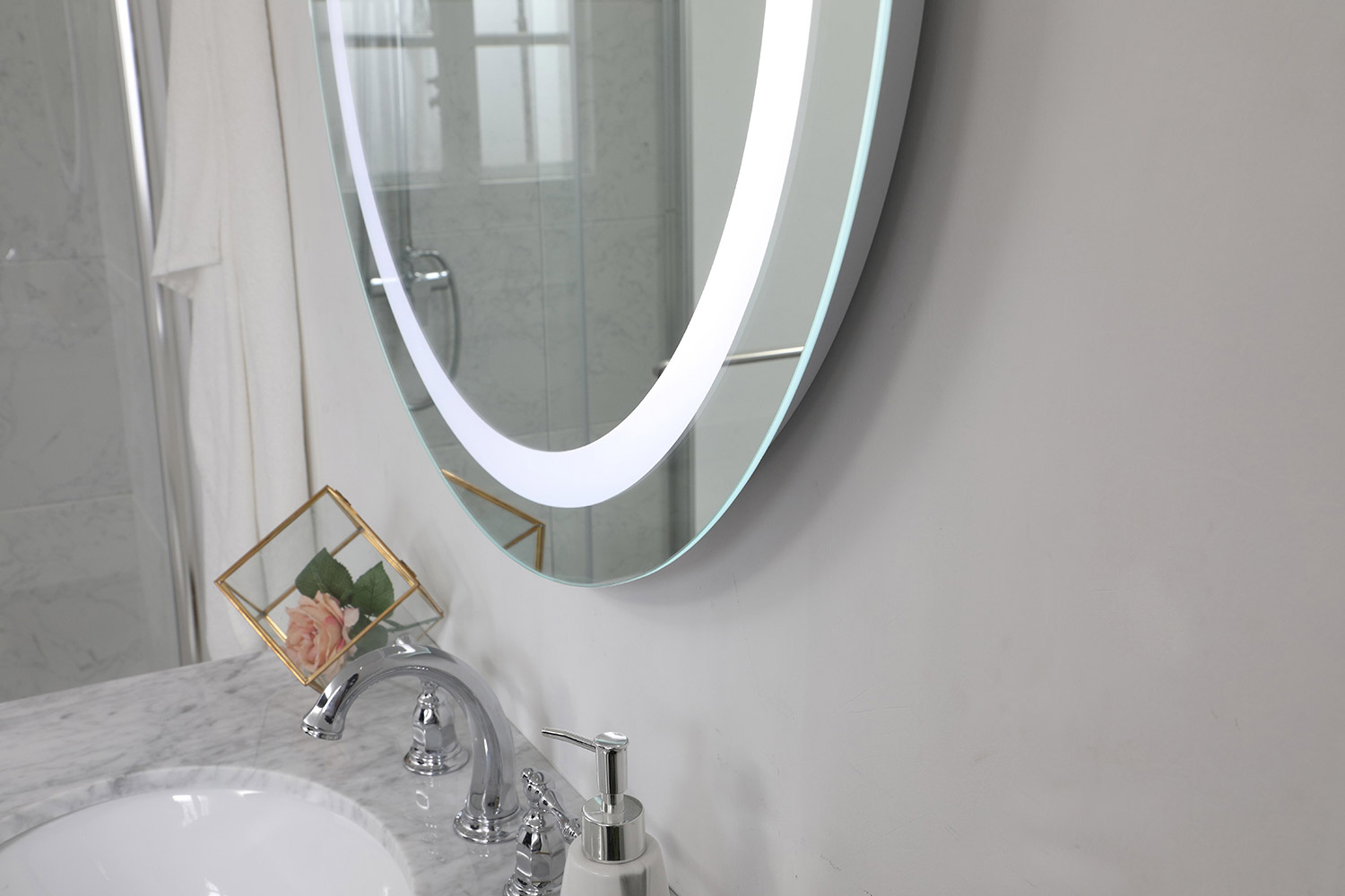 Elegant Wall Mirror - Clear/Cold White, D 30", H 30" (MRE-6005)