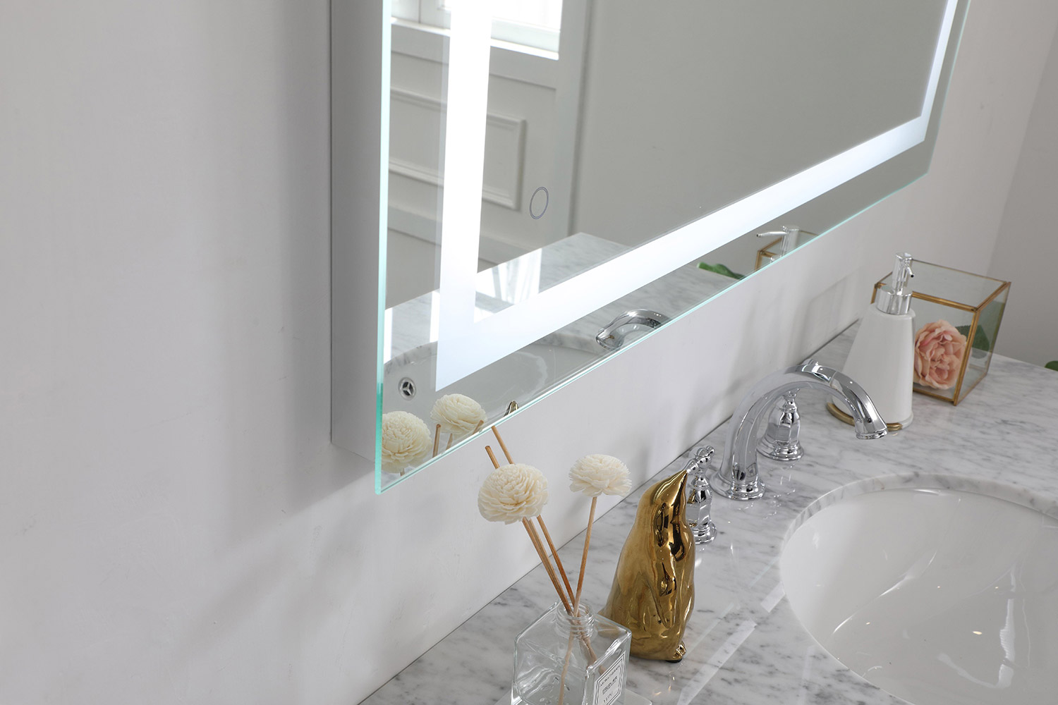 Elegant Wall Mirror - Clear/Cold White, D 36", H 36" (MRE-6030)